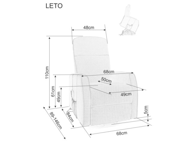 Išskleidžiamas fotelis LETO BREGO 8