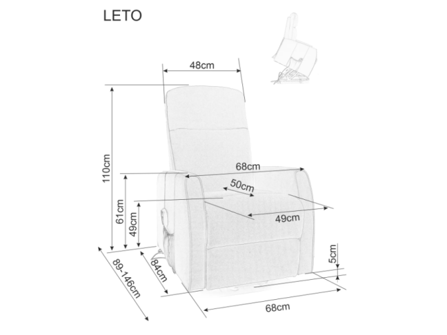 Išskleidžiamas fotelis LETO VELVET 8