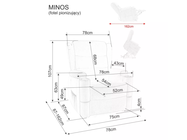 Išskleidžiamas fotelis MINOS RAVEN 5