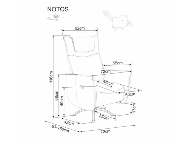 Išskleidžiamas fotelis NOTOS 8 Išskleidžiamas fotelis NOTOS 8