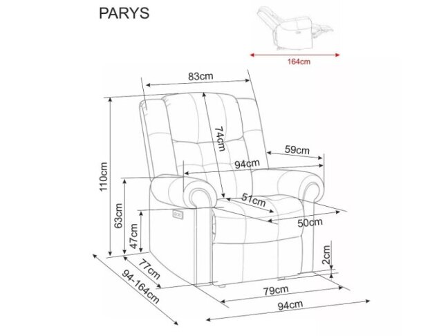 Išskleidžiamas fotelis PARYS RAVEN 7 Išskleidžiamas fotelis PARYS RAVEN 7