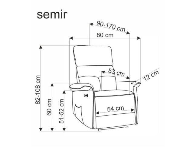Išskleidžiamas fotelis SEMIR 2 11 Išskleidžiamas fotelis SEMIR 2 11