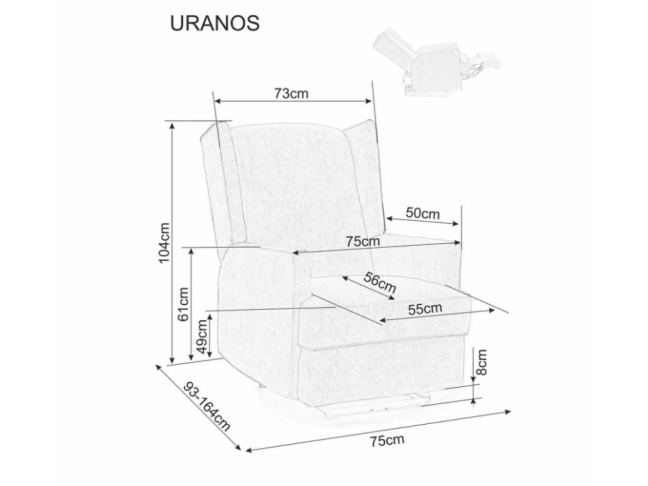 Išskleidžiamas fotelis URANOS 6 Išskleidžiamas fotelis URANOS 6