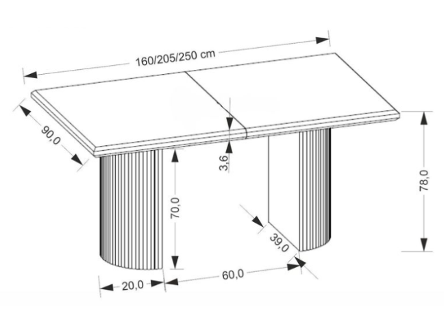 Išskleidžiamas stalas BOLERO 15