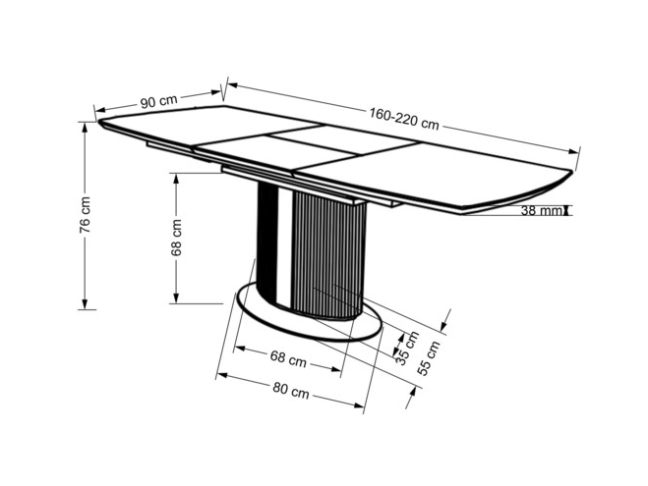 Išskleidžiamas stalas DANCAN 18