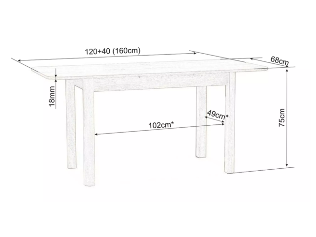 Išskleidžiamas stalas DIEGO II 68x120(160) 3 Išskleidžiamas stalas DIEGO II 68x120(160) 3