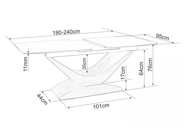 Išskleidžiamas stalas DOLCE CERAMIC 11