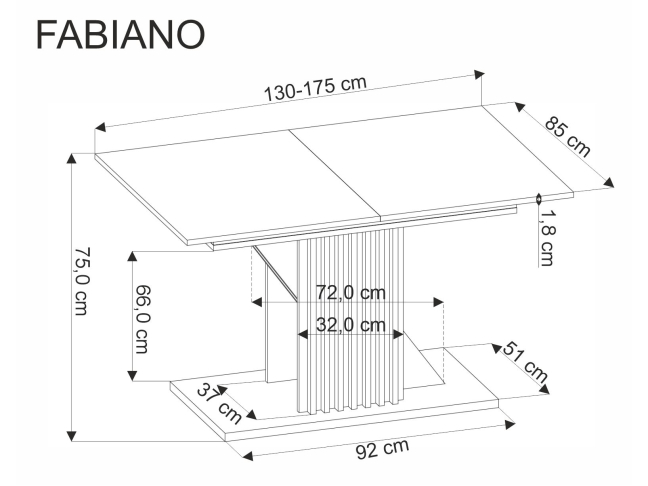 Išskleidžiamas stalas FABIANO 6 Išskleidžiamas stalas FABIANO 6