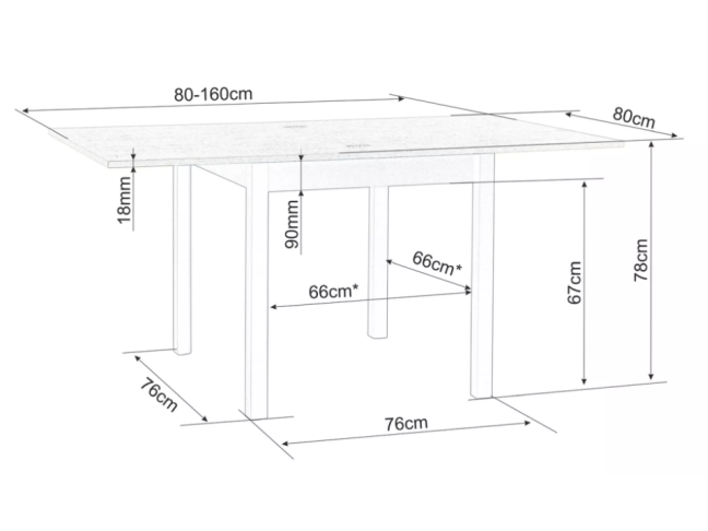 Išskleidžiamas stalas FLIP 80 7