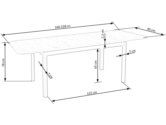 Išskleidžiamas stalas FLORIAN 16 Išskleidžiamas stalas FLORIAN 16