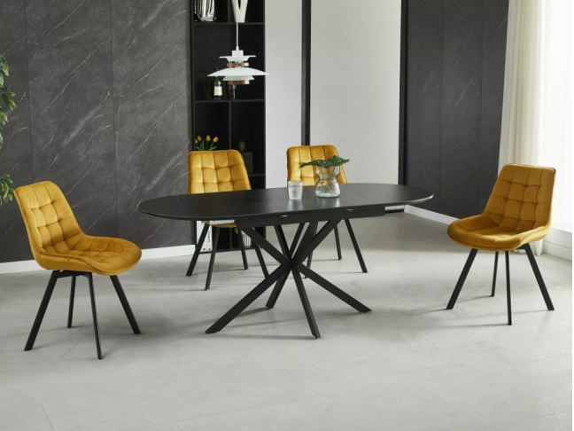 Išskleidžiamas ovalus stalas GASTON CERAMIC 140 Išskleidžiamas ovalus stalas GASTON CERAMIC 140