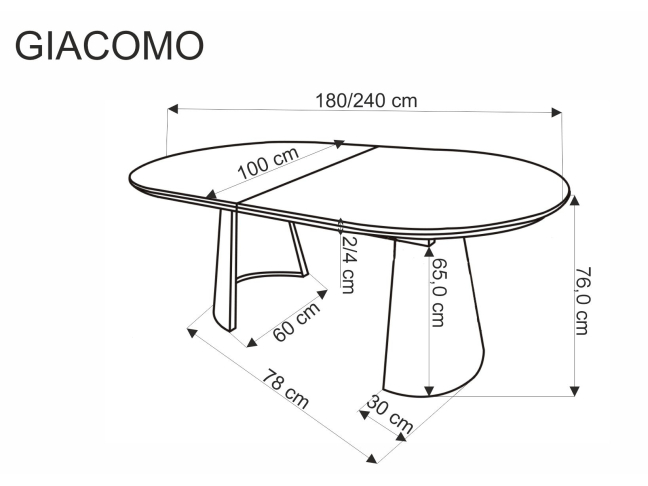 Išskleidžiamas stalas GIACOMO 17 Išskleidžiamas stalas GIACOMO 17