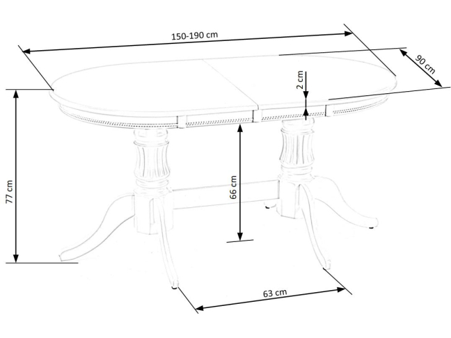 Išskleidžiamas stalas JOSEPH 12 Išskleidžiamas stalas JOSEPH 12
