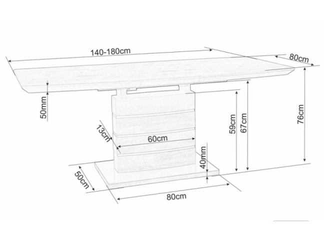 Išskleidžiamas stalas LEONARDO 140 10