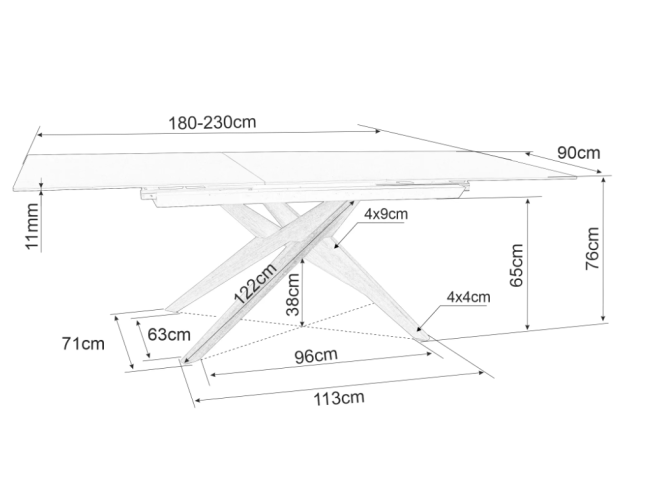 Išskleidžiamas stalas LORETO CERAMIC 6