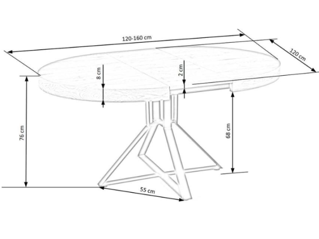 Išskleidžiamas stalas MERCY 10 Išskleidžiamas stalas MERCY 10