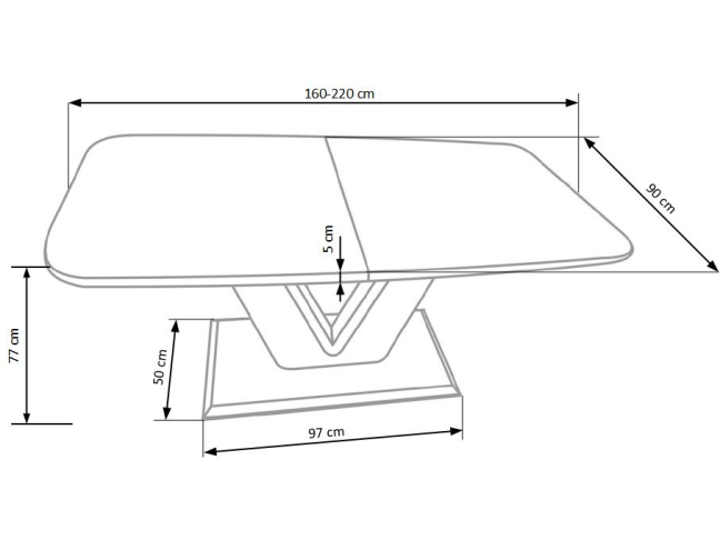 Išskleidžiamas stalas MISTRAL 6 Išskleidžiamas stalas MISTRAL 6