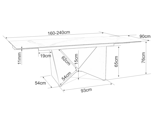 Išskleidžiamas stalas PETERSON CERAMIC 10
