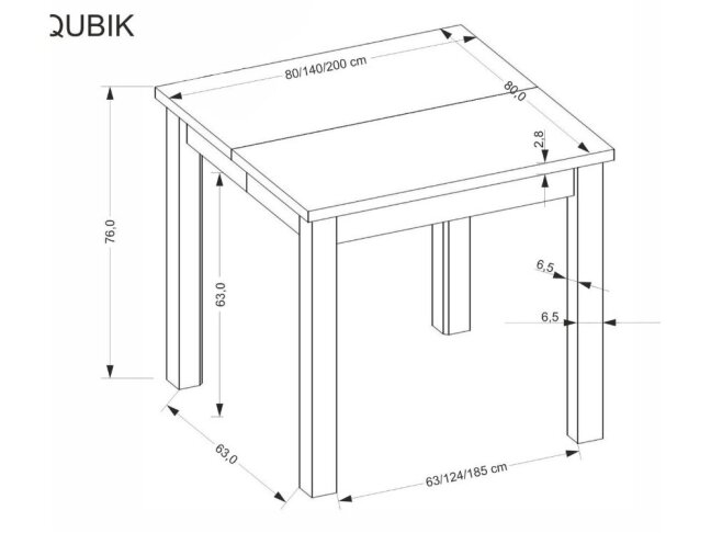 Išskleidžiamas stalas QUBIK 16