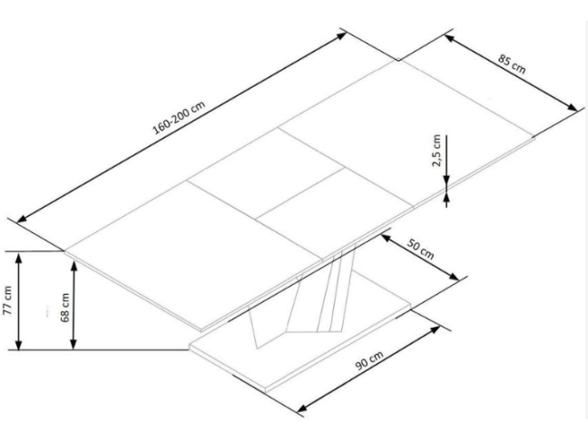 Išskleidžiamas stalas SALVADOR 16 Išskleidžiamas stalas SALVADOR 16