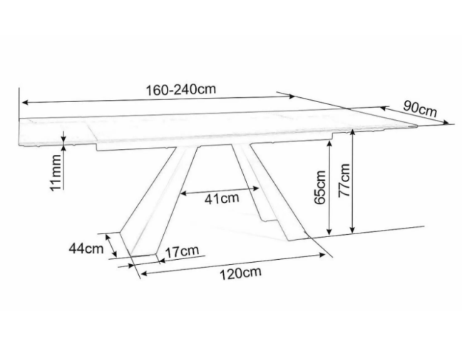 Išskleidžiamas stalas SALVADORE 160 ITALIAN CERAMIC 10 Išskleidžiamas stalas SALVADORE 160 ITALIAN CERAMIC 10