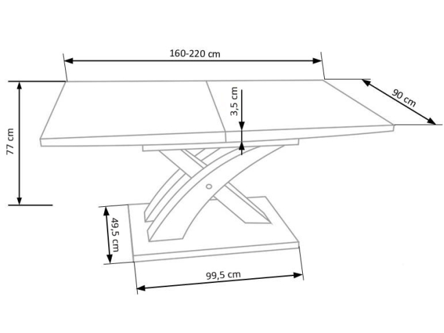 Išskleidžiamas stalas SANDOR-3 2 Išskleidžiamas stalas SANDOR-3 2