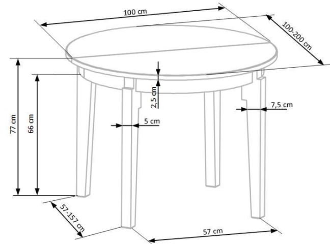 Išskleidžiamas stalas SORBUS 14 Išskleidžiamas stalas SORBUS 14