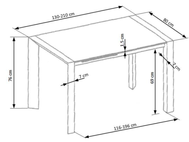 Išskleidžiamas stalas STANFORD 6
