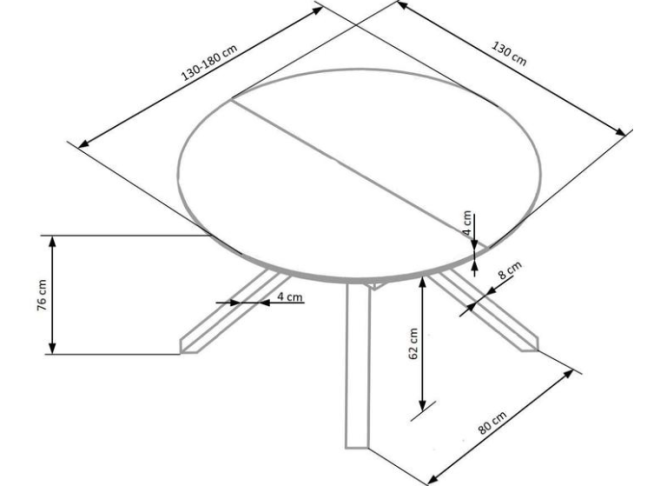 Išskleidžiamas apvalus stalas VERTIGO 12 Išskleidžiamas apvalus stalas VERTIGO 12