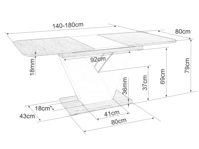 Išskleidžiamas stalas VIDAR 10