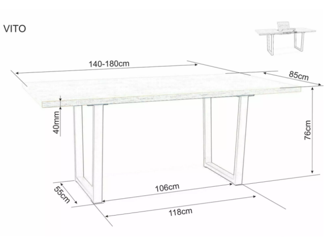 Išskleidžiamas stalas VITO 9