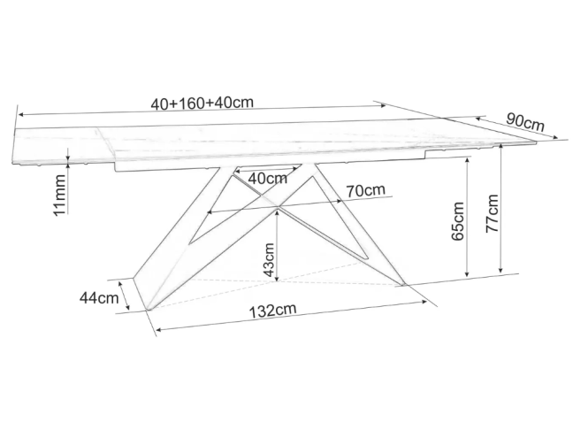 Išskleidžiamas stalas WESTIN 160 CERAMIC LEGNO 11