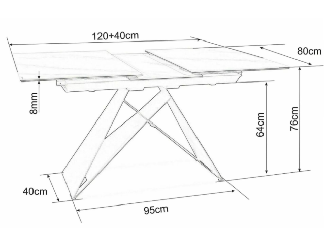 Išskleidžiamas stalas WESTIN SC CERAMIC 10