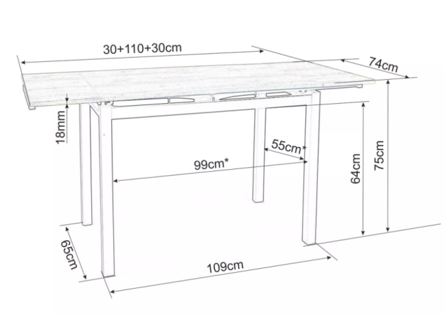 Išskleidžiamas stiklinis stalas GD-017 7 Išskleidžiamas stiklinis stalas GD-017 7