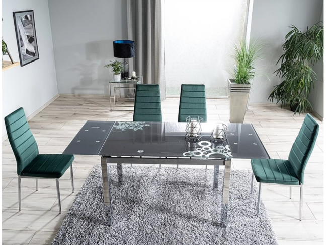 Išskleidžiamas stiklinis stalas GD-017 2 Išskleidžiamas stiklinis stalas GD-017 2