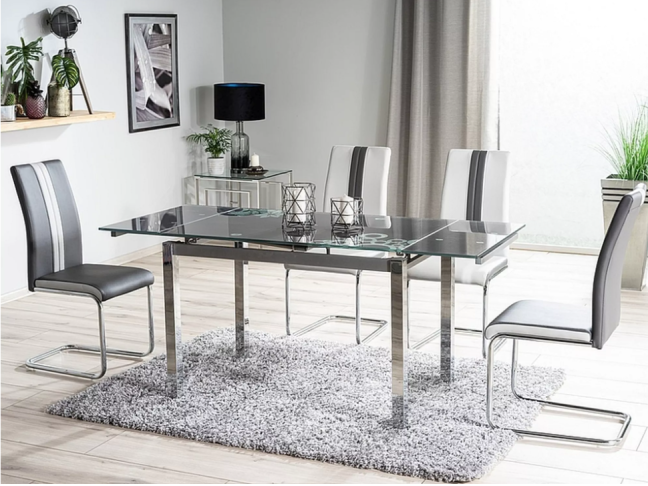 Išskleidžiamas stiklinis stalas GD-017 1 Išskleidžiamas stiklinis stalas GD-017 1