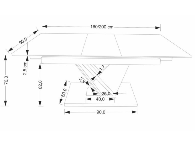Išskleidžiamas stalas VOLANT 160 15