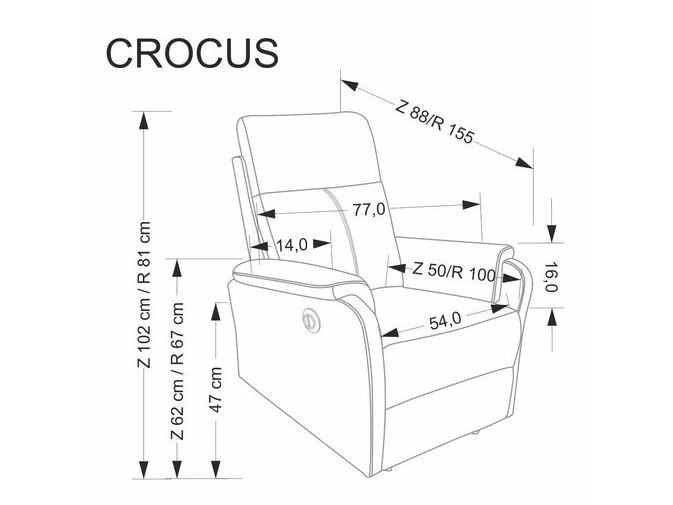 Išskleidžiamas fotelis CROCUS 2 Išskleidžiamas fotelis CROCUS 2