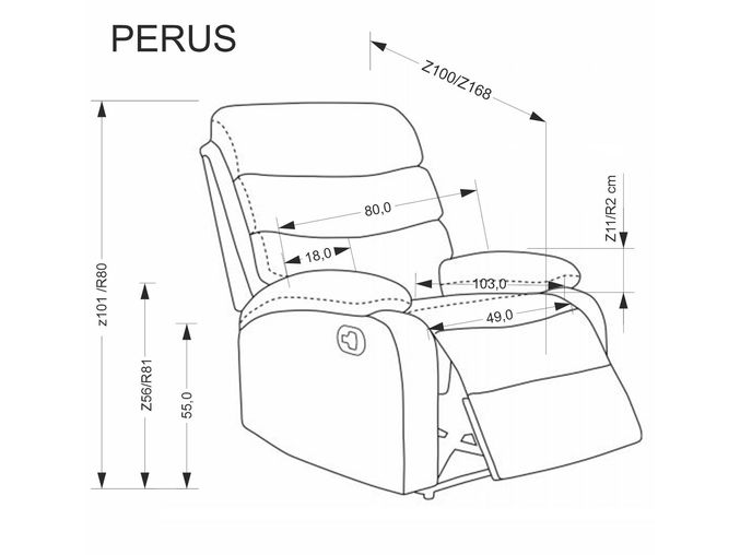 Išskleidžiamas fotelis PERUS 3
