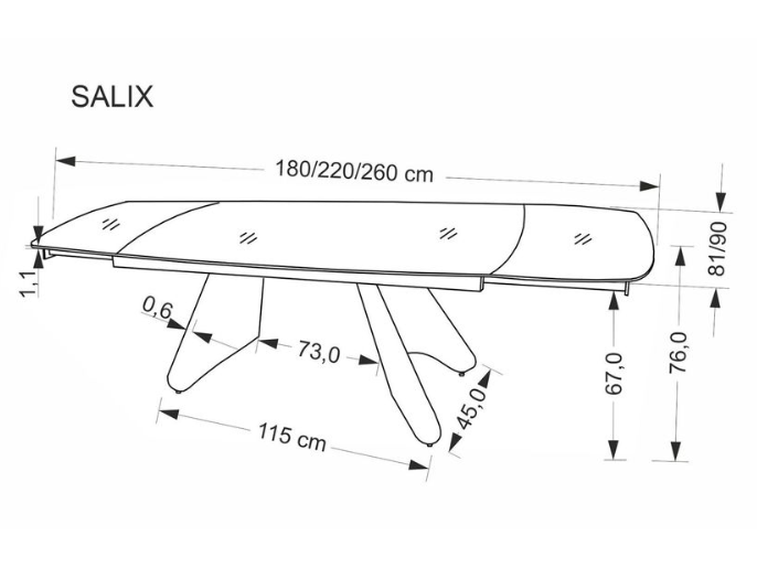 Išskleidžiamas stalas SALIX 18