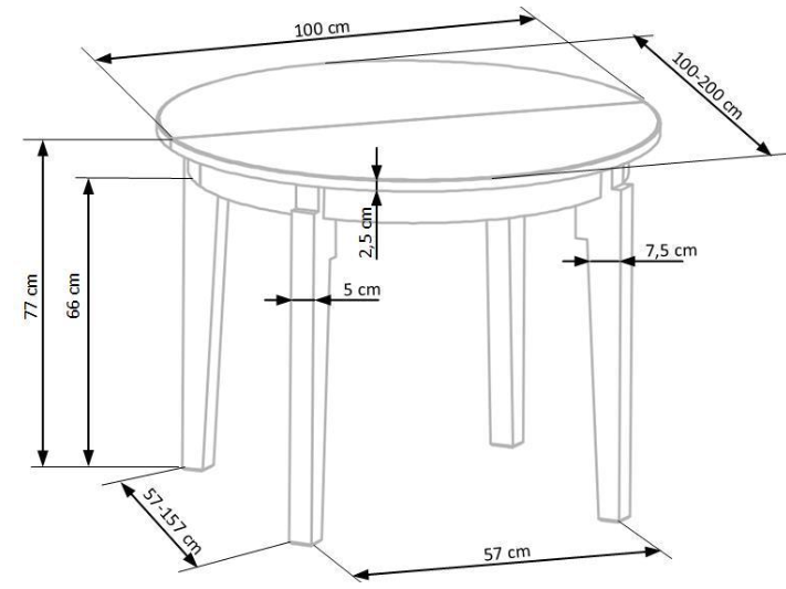 Išskleidžiamas stalas SORBUS 14 Išskleidžiamas stalas SORBUS 14