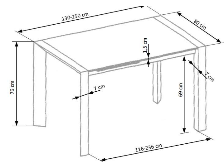 Išskleidžiamas stalas STANFORD XL 8