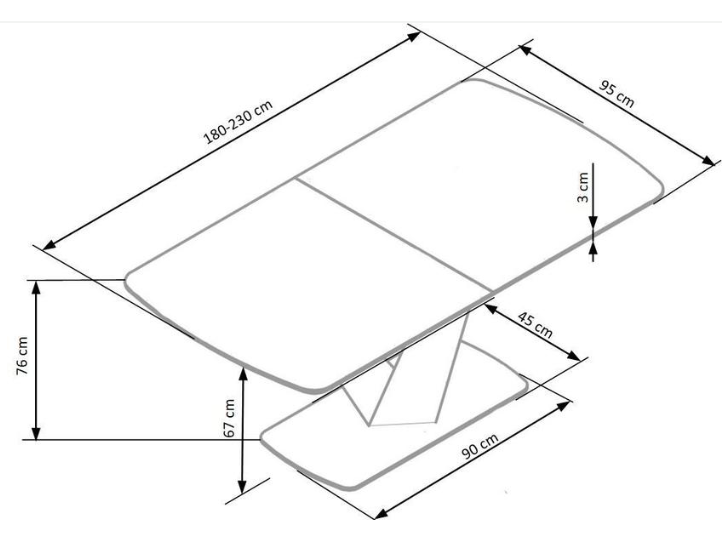 Išskleidžiamas stalas VINSTON 13 Išskleidžiamas stalas VINSTON 13