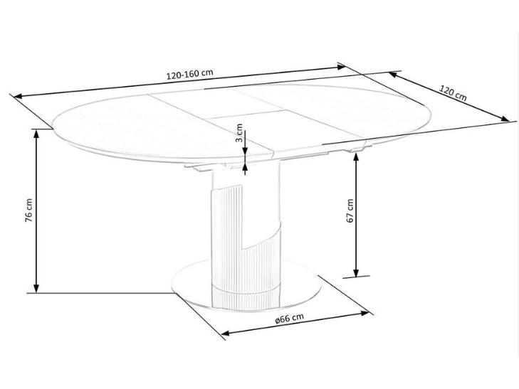 Išskleidžiamas apvalus stalas MUSCAT 16