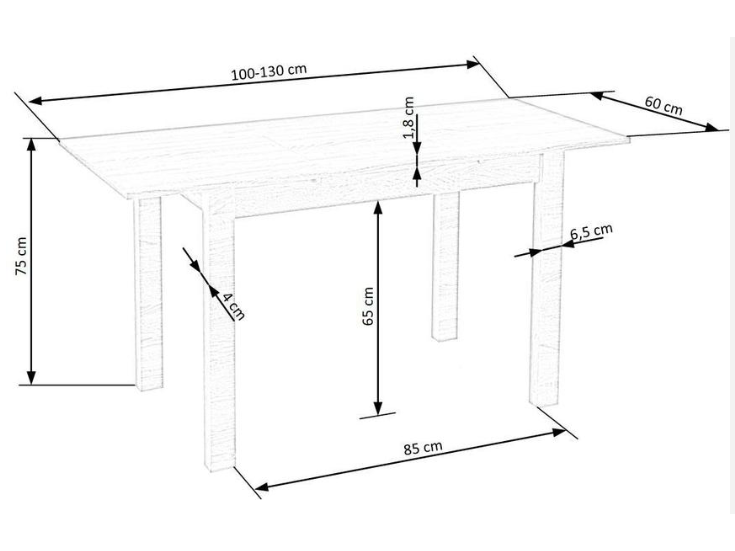 Išskleidžiamas stalas GINO 15
