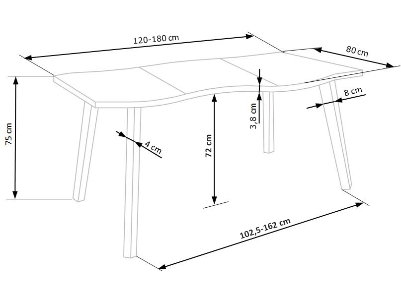 Išskleidžiamas stalas DICKSON 120 9