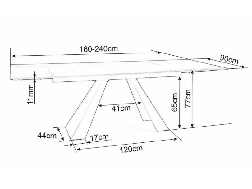 Išskleidžiamas stalas SALVADORE 160 ITALIAN CERAMIC 10