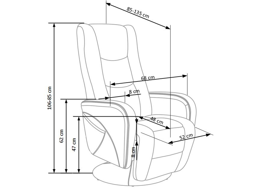 Išskleidžiamas fotelis PULSAR 2 Išskleidžiamas fotelis PULSAR 2