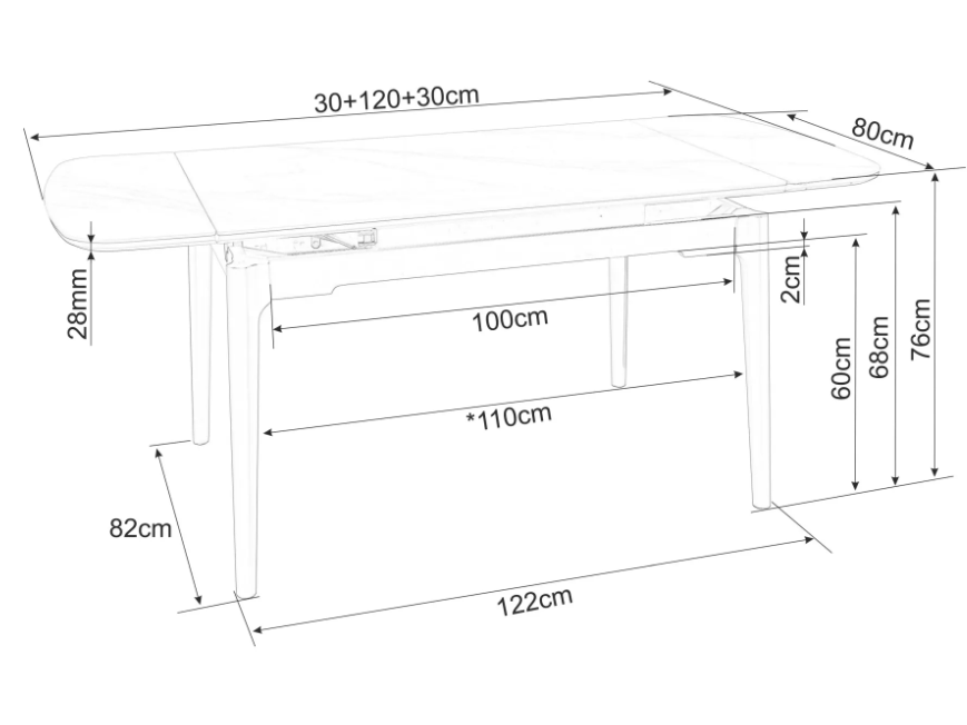 Išskleidžiamas stalas SENTO 120 8