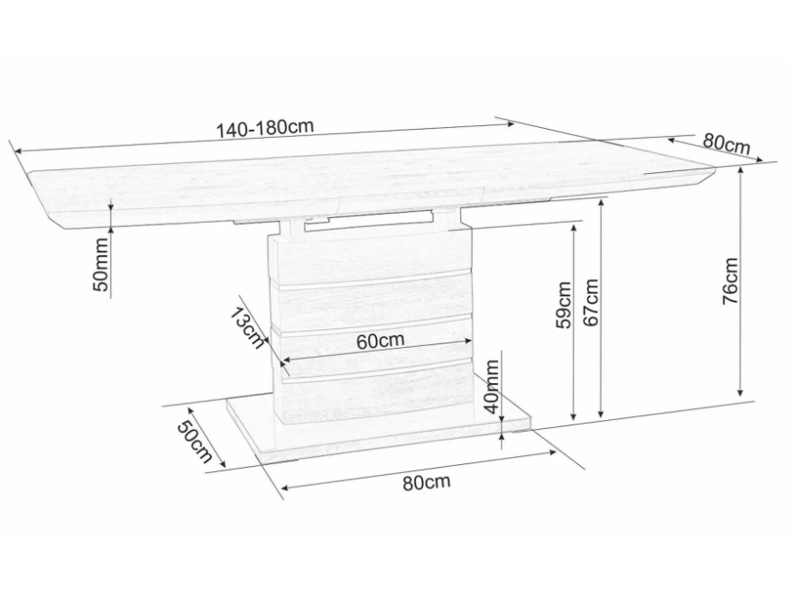 Išskleidžiamas stiklinis stalas LEONARDO 140 5 Išskleidžiamas stiklinis stalas LEONARDO 140 5